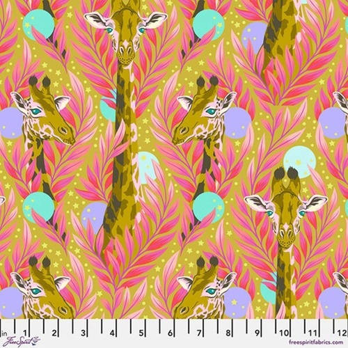 Fabric Remnant -	Tula Pink Everglow Giraffe Neck For Days Moonbeam 90cm