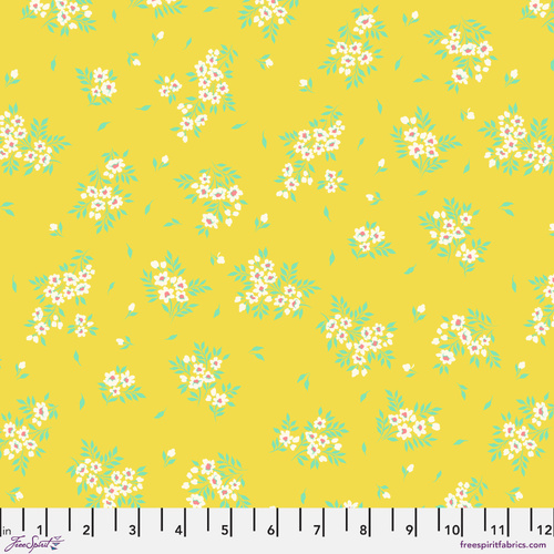 Tula Pink True Colors What a Ditz Floral PWTP253.Buttercup