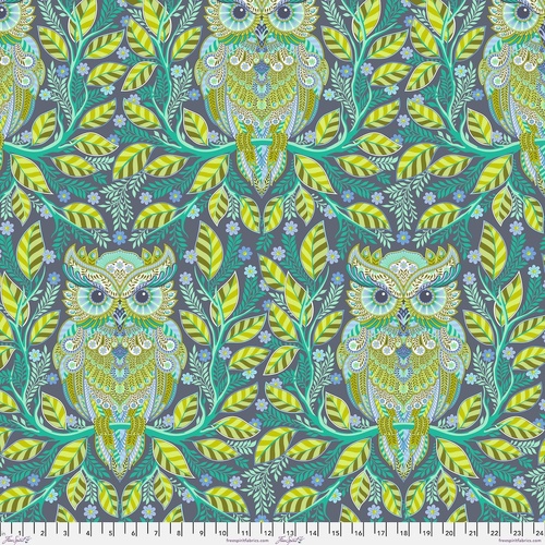 Tula Pink Full Moon Forest  II Hootie Patootie Owls PWTP244.Starlight