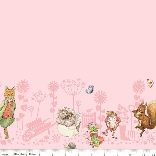 Peter Rabbit & Friends 24" Double Border C15867 Pink