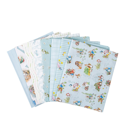 Peter Rabbit & Friends Beatrix Potter Fat Quarter FQ Bundle Blue