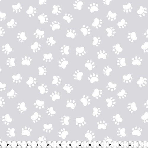 Fabric Remnant -Susybee Kitty the Cat Paw Prints 57cm