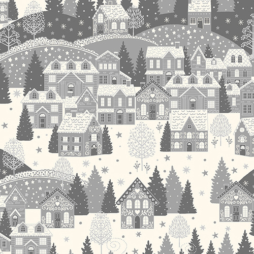 Fabric Remnant -	Scandi 2022 Christmas Nordic Scenic 99cm