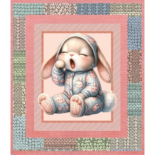 Bed Buds Baby Bunny Rabbit Fabric Panel Quilt Kit