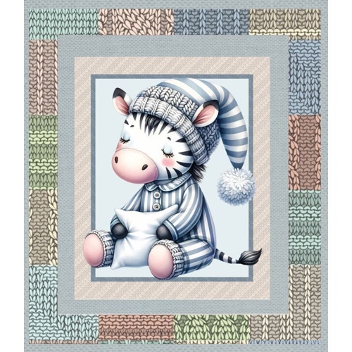 Bed Buds Baby Zebra Fabric Panel Quilt Kit