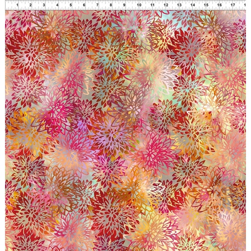 Fabric Remnant- Haven Chrysanthemums Multi 49cm