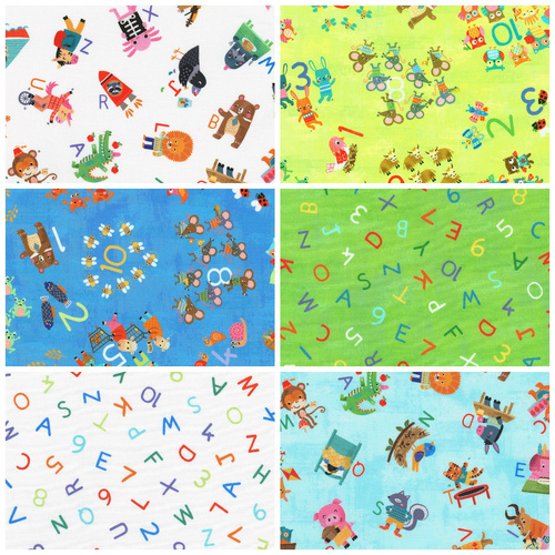 Fun-2-3 Animal Alphabet Novelty I Spy Fat Quarter FQ Bundle