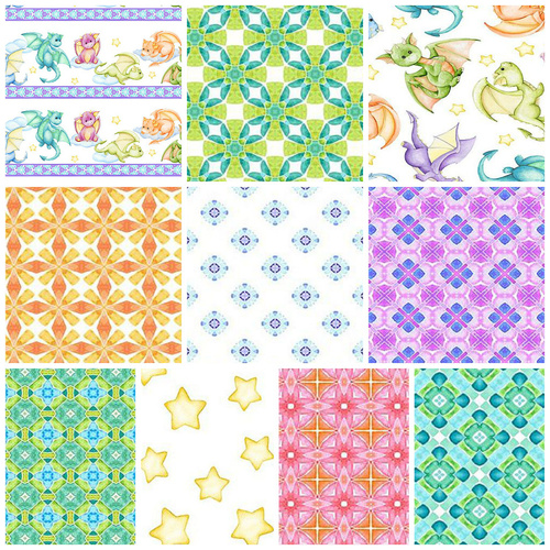 ITB Dragon Friends Fat Quarter FQ Fabric Bundle